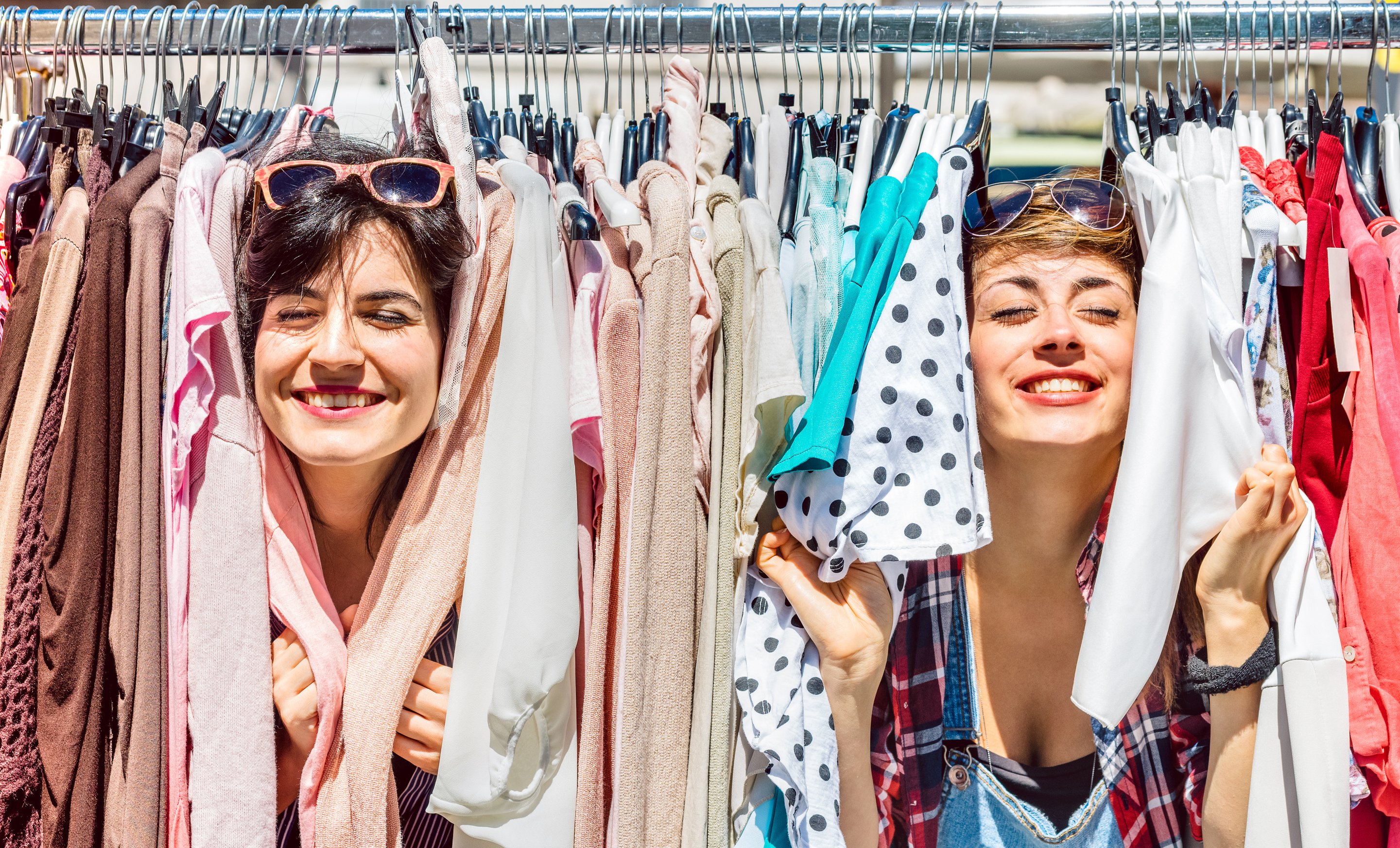 Happy Women at Weekly Flea Market -